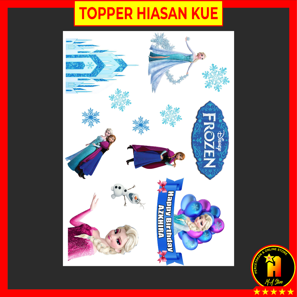 

Topper Karakter Frozen Elsa Hiasan Kue Cake Ulang tahun Acara Pesta Bahan Kertas Foto Kualitas Glossy
