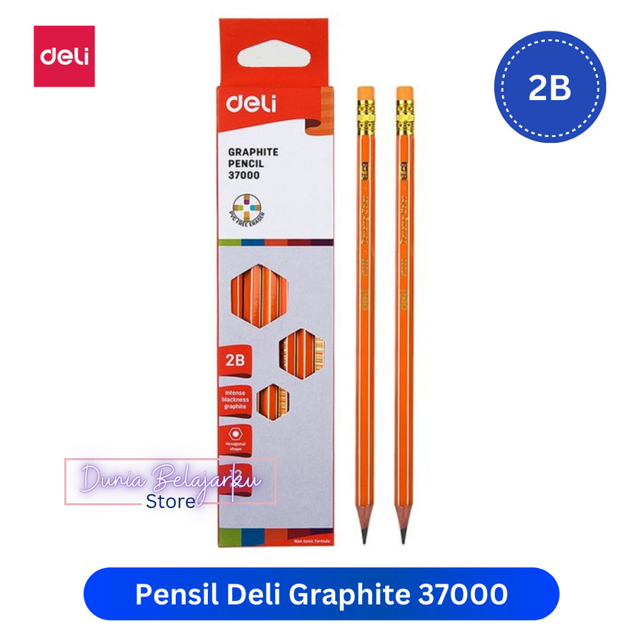 

Pencil Deli 2B / Pensil Deli Graphite 37000 / BOX ISI 12 PCS