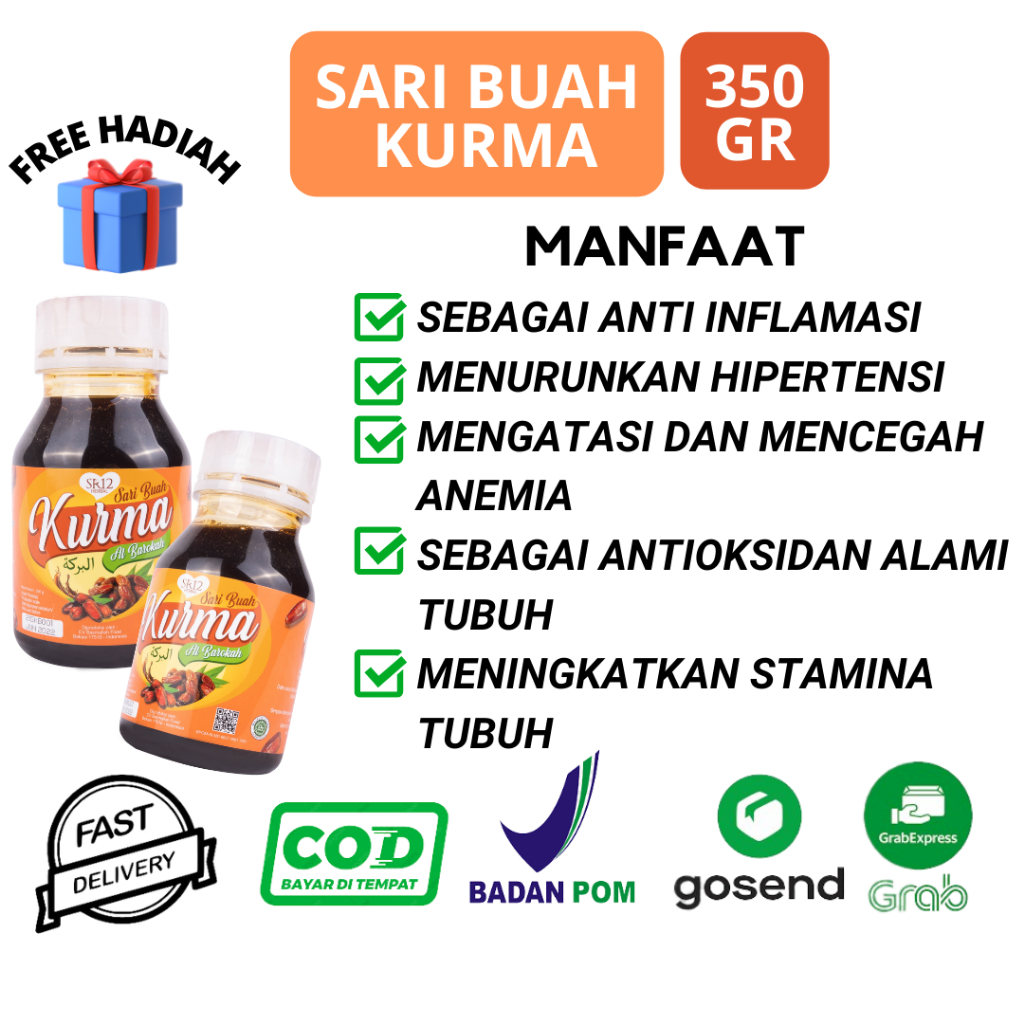 

SARI BUAH KURMA AL BAROKAH SR12 MINUMAN SEHAT BERKUALITAS MENUTRISI PROBIOTIK ORIGINAL BPOM