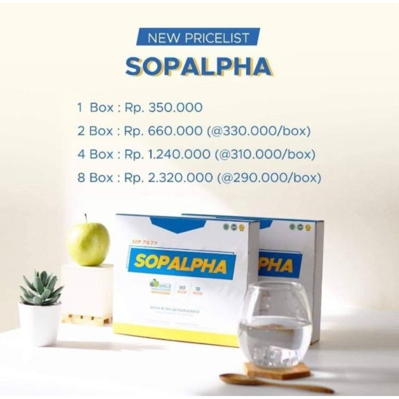 

SOPALPHA Paket Hemat, BPOM ORIGINAL, 18sachet/Box, 10gr/sachet