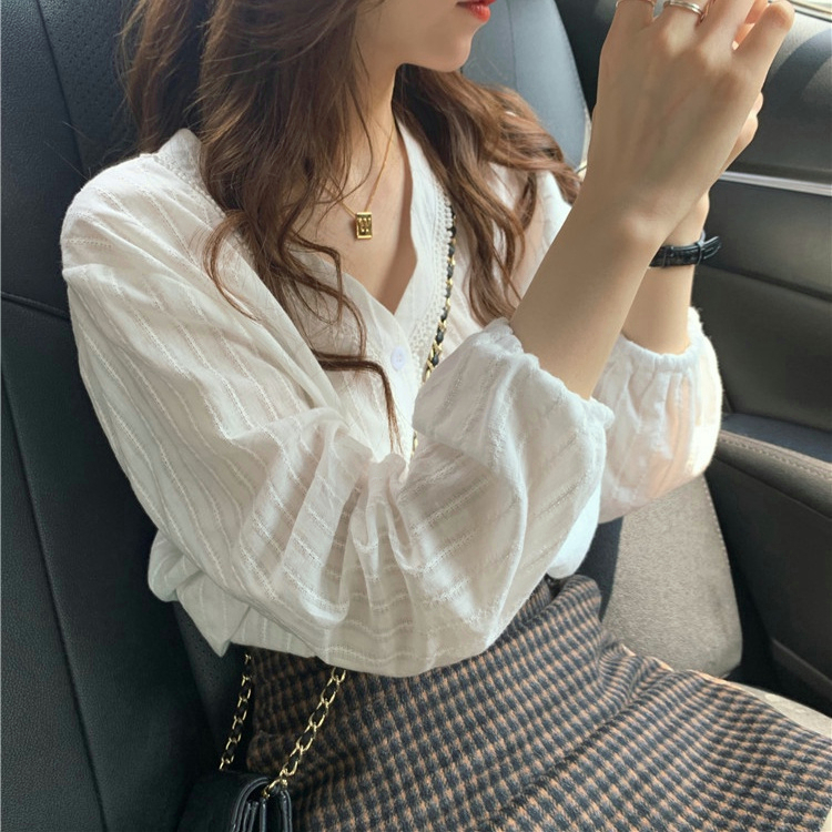 MOOGU ♡ Kemeja korea temperamen shirt lengan panjang fashion wanita