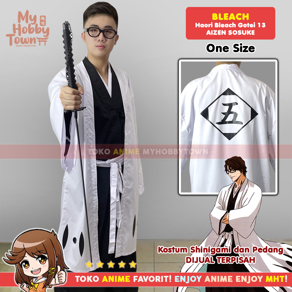 Jubah Haori Anime Bleach Gotei 13 Aizen Sousuke 5 Kostum Cosplay