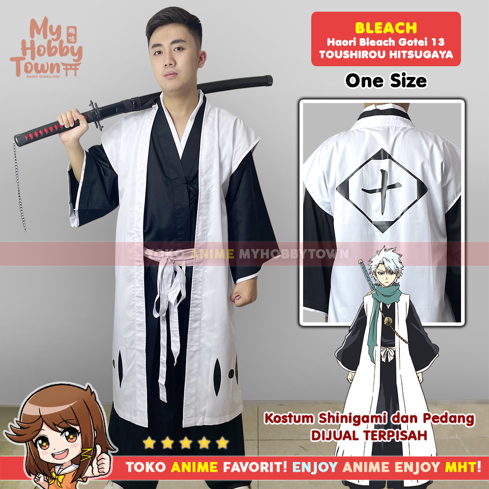 Jubah Haori Anime Bleach Gotei 13 Hitsugaya Toshiro 10 Kostum Cosplay