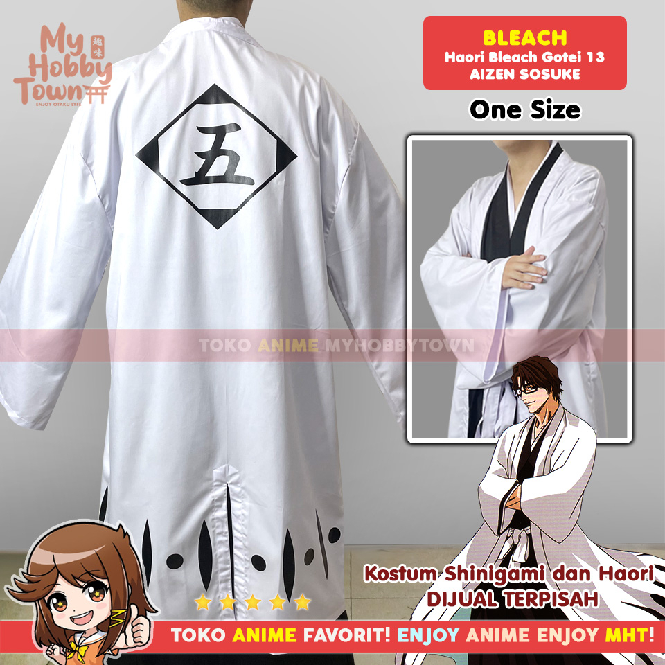 Jubah Haori Anime Bleach Gotei 13 Aizen Sousuke 5 Kostum Cosplay