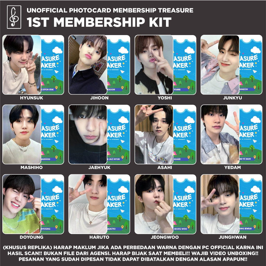 [REPLIKA TREASURE] 1ST MEMBERSHIP KIT PHOTOCARD UNOFFICIAL