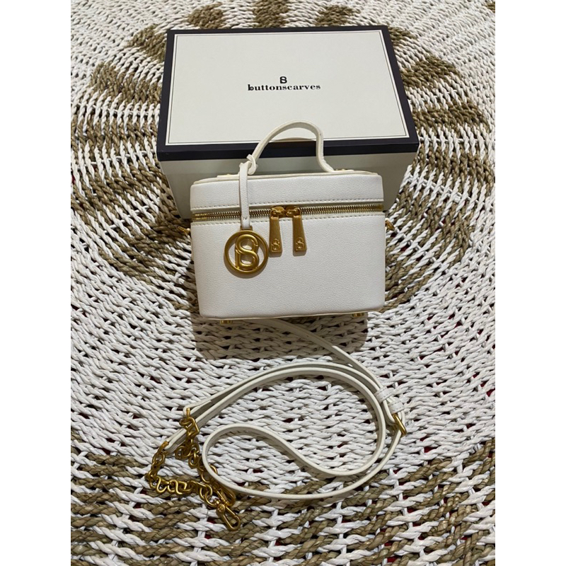 KHUSUS PESANANA  Preloved Tas Buttonscarves (Anna Vanity Bag - White)