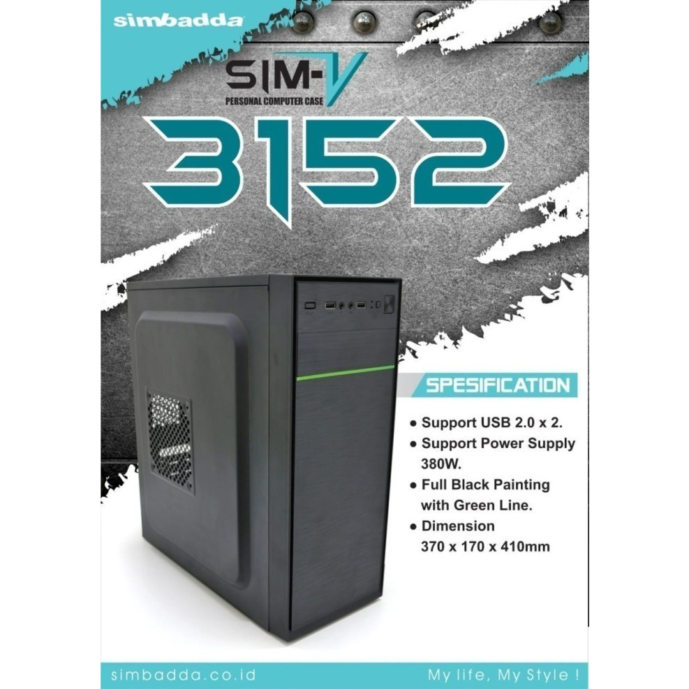Casing PC Office Simbadda Sim V Dengan PSU 380 Watt