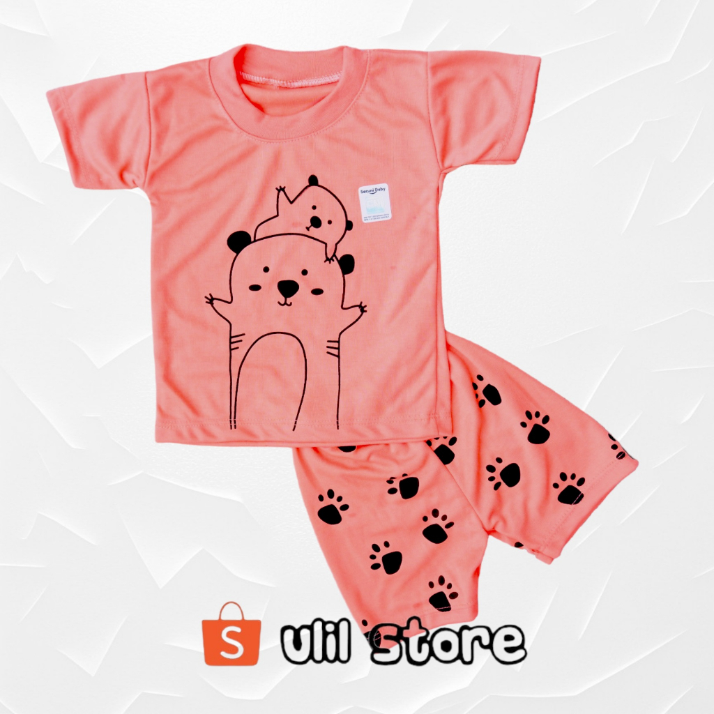 Set Setelan Baju Bayi Seruni Baby SNI Motif Panda