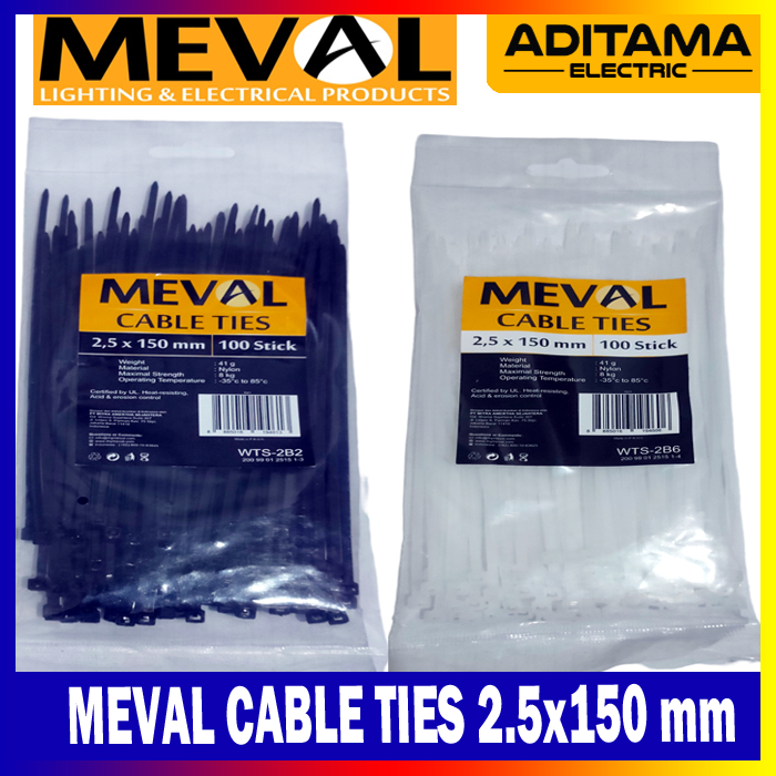 MEVAL CABLE TIES KABEL TIS KABEL TIES 2.5x150 mm