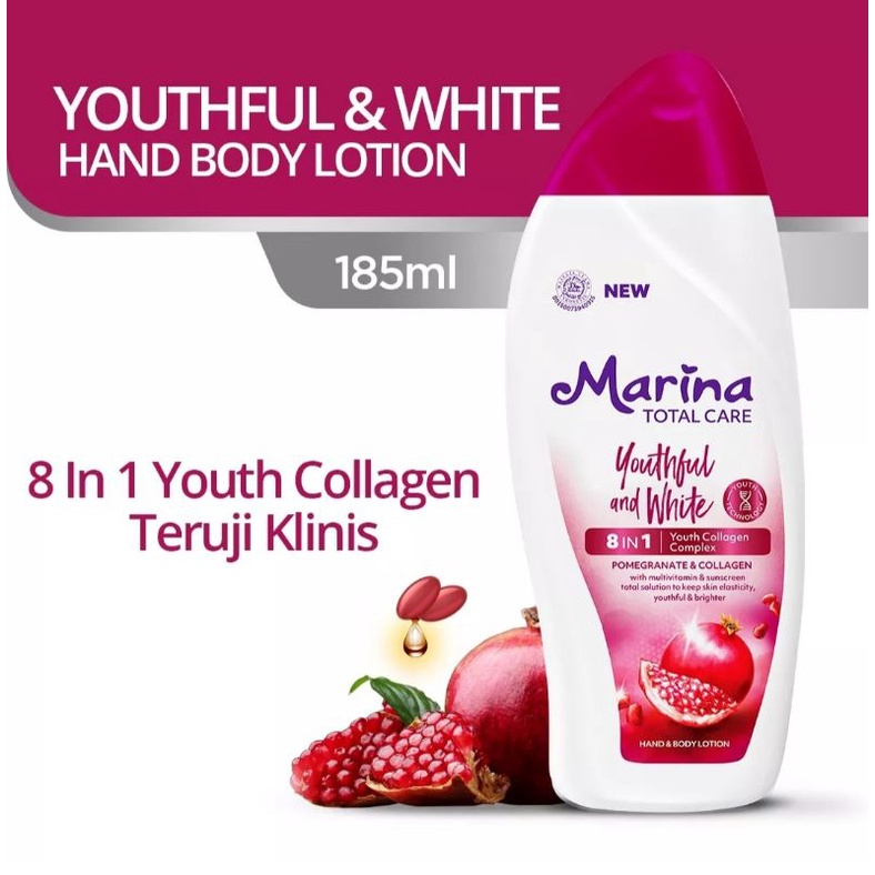 Marina Hand Body Lotion total care Youthful & White 185ml