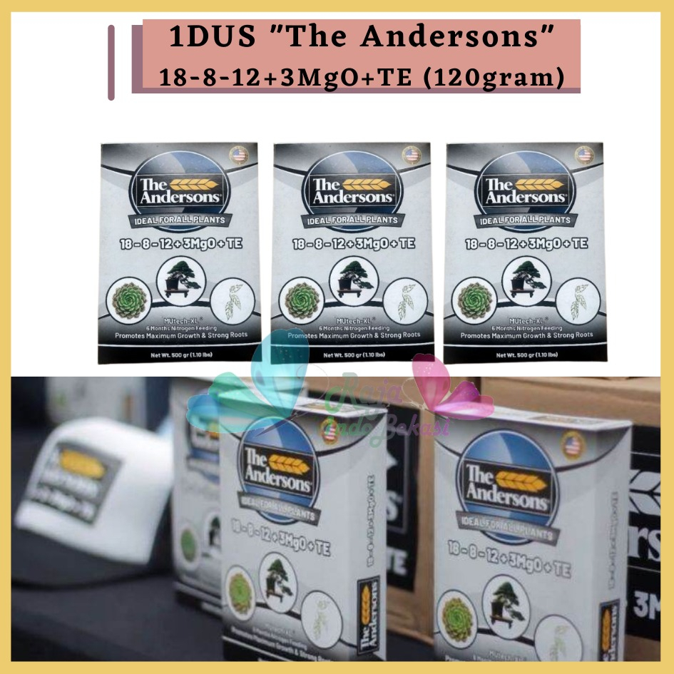 The Andersons Pupuk Slow Release 18-8-12+3MgO+TE untuk Pertumbuhan Tanaman Kemasan Pabrik 120gram 1 Dus