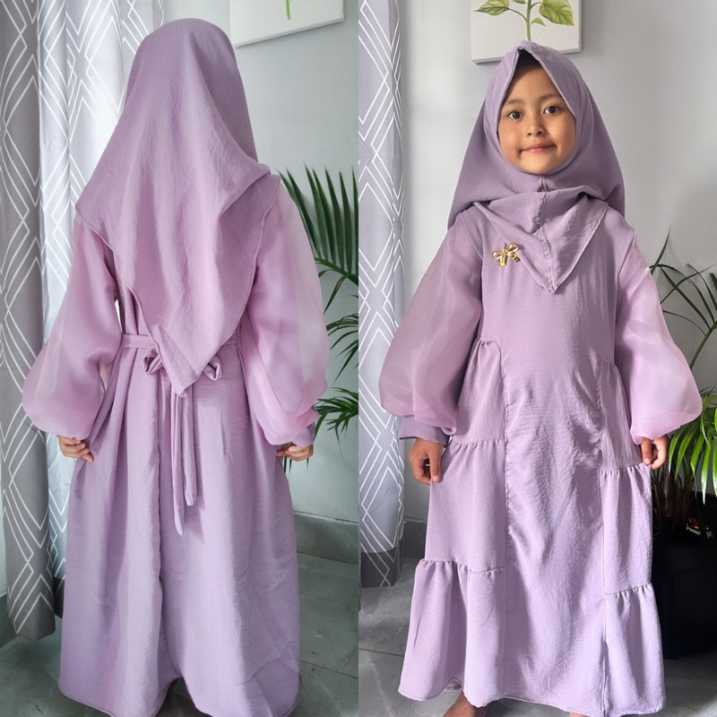 Gamis Anak Organza Free Hijab Gamis Terbaru 2023 3th-14th