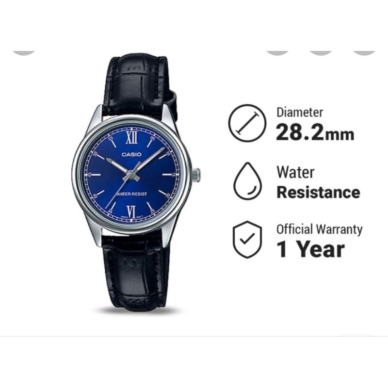 JAM TANGAN CASIO TALI KULIT DM 28 MM