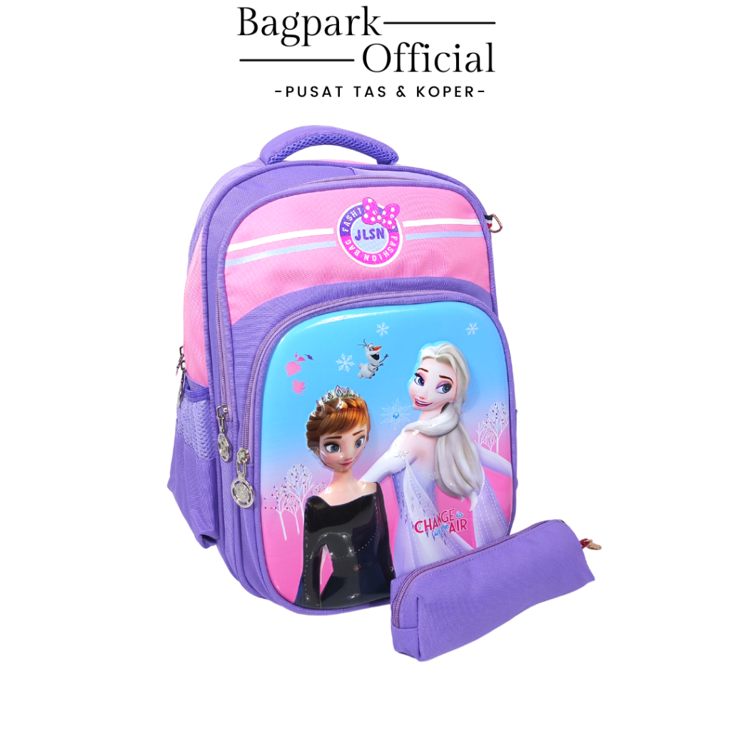 Tas Anak Perempuan Ransel Anak Sekolah Import Tas Anak Sekolah SD Gambar Frozen Ada Kotak Pensil Motif Kekinian Terbaru