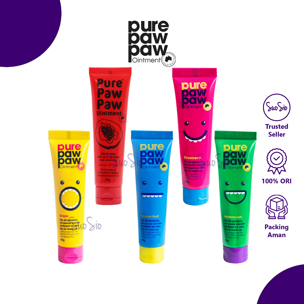 [BPOM] Pure Paw Paw pure pawpaw 25g Original Strawberry Watermelon Grape Passion Fruit