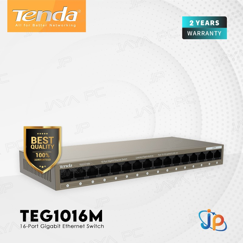 Tenda TEG1016M 16-Port Gigabit Desktop Ethernet Switch Hub