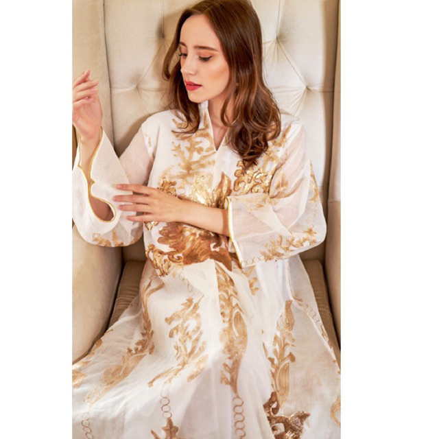 DRESS MAROKO LEBARAN GAMIS BORDIR ORGANZA