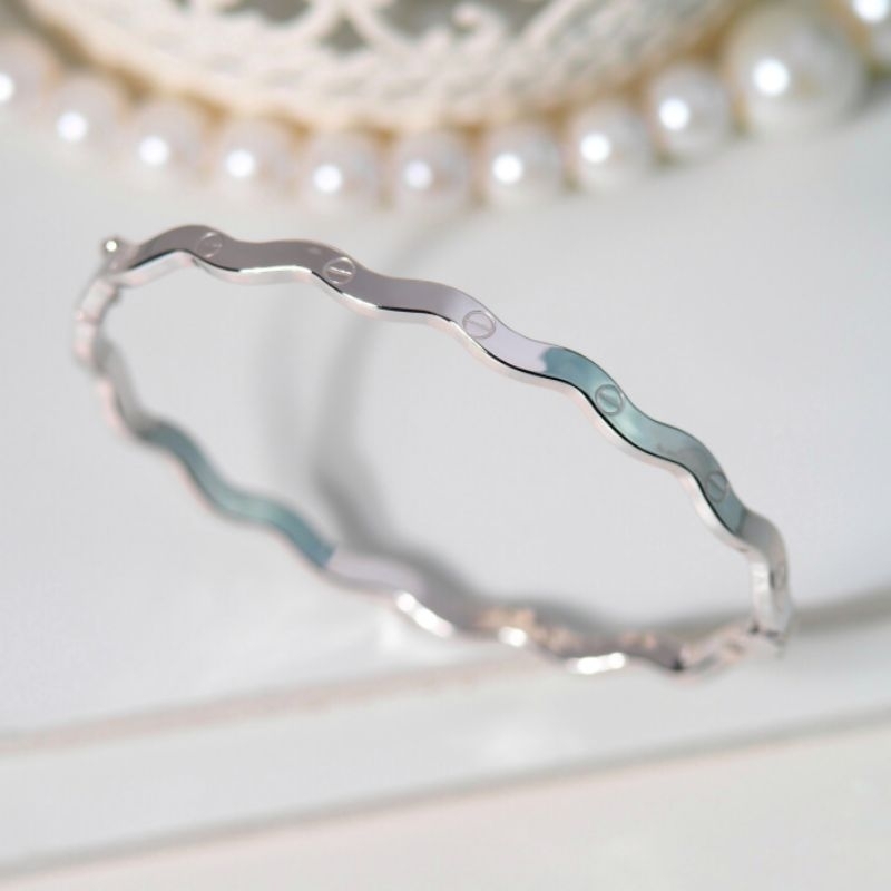 Gelang Emas CRT  Oval Safari Keriting Whitegold - Toko Emas Gadjah