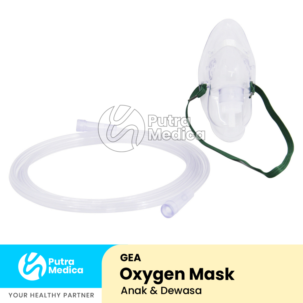 Gea Masker Oksigen Dewasa / Oxygen Mask / Sungkup O2