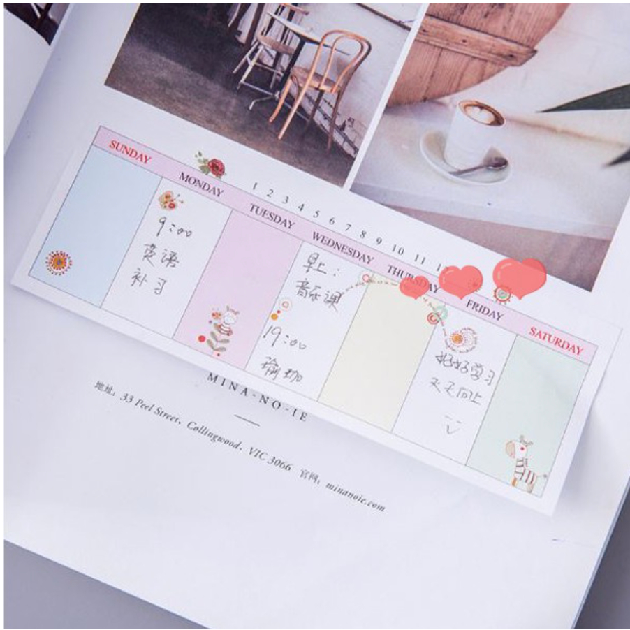 【GOGOMART】Sticky Notes Weekly Planning / Sticky Memo Memopad Rencana Seminggu - 60543