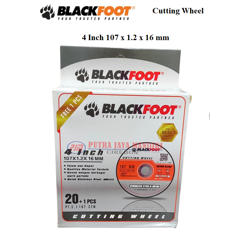 Blackfoot Batu Potong 4 Inch Batu Potong Gerinda Cutting Wheel 4&quot; 107x1.2x16 Mm