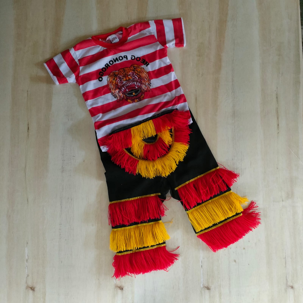 Setelan Kaos Reog dan Celana Barongan Kostum Pertunjukan