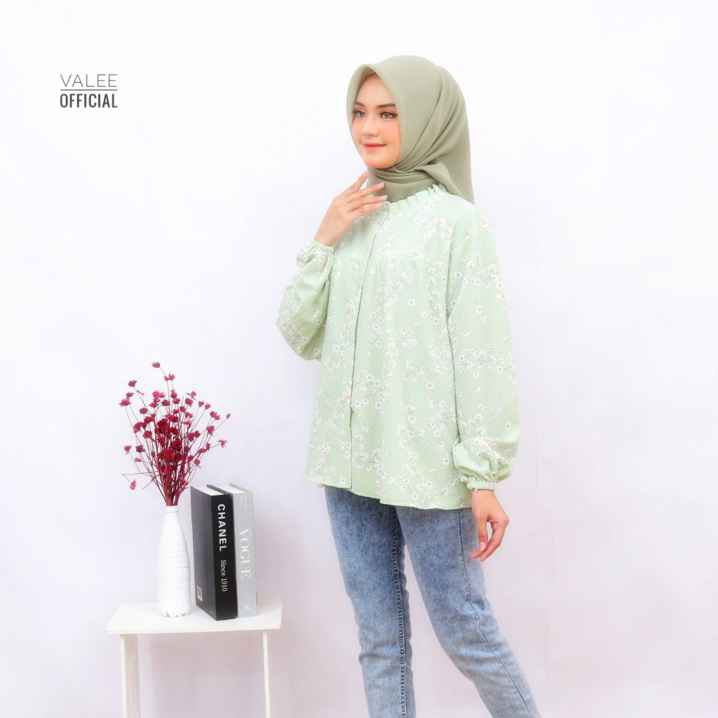 BLOUSE ALLENA | Blouse Ruffle Neck | Atasan Wanita Premium