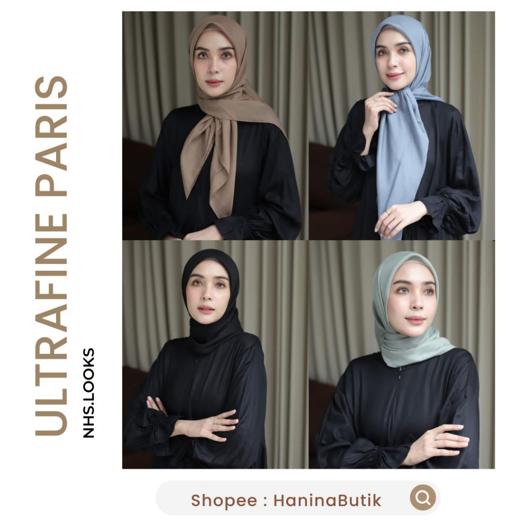ULTRAFINE PARIS | PARIS ULTRAFINE HIJAB SEGI EMPAT by NHS.LOOKS | HIJAB PREMIUM KERUDUNG SEGI EMPAT 