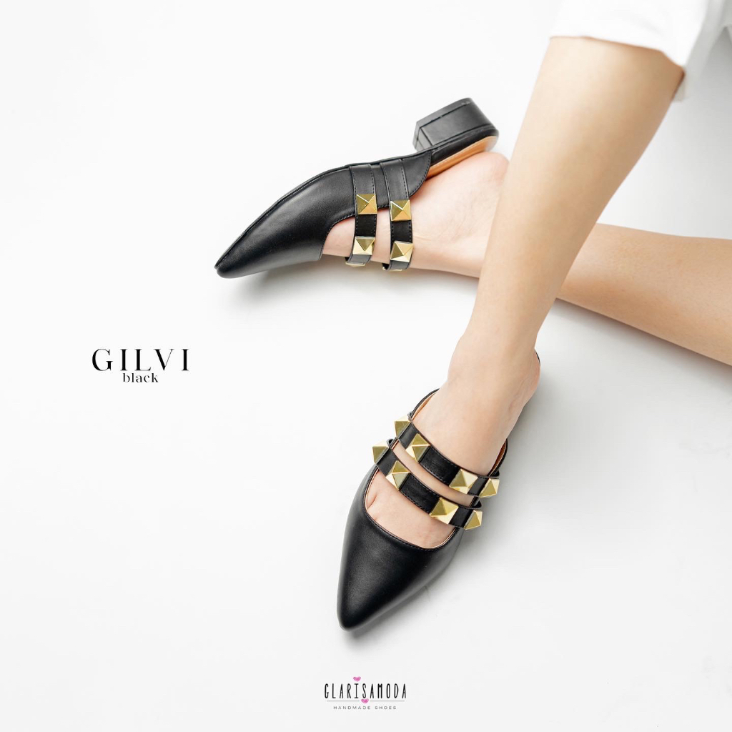 GLARISAMODA Gilvi heels 3cm / heels wanita / sepatu wanita mules nyaman empuk / heels spike