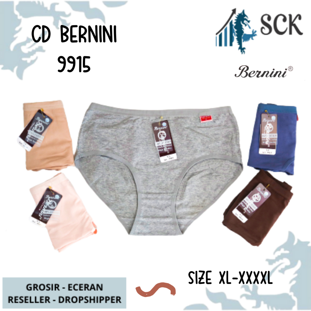 CD Wanita BERNINI 9915 Bahan Katun / Pakaian Dalam Wanita Seamless Halus Maxi - sckmenwear GROSIR