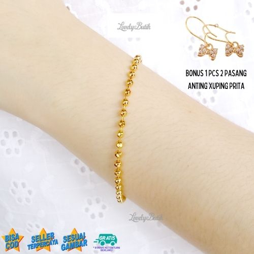 Gelang Tangan Xuping Wanita K4rren Model Rantai BIji Lada Bonus 1 Anting Xuping Prita - Lovelybutik