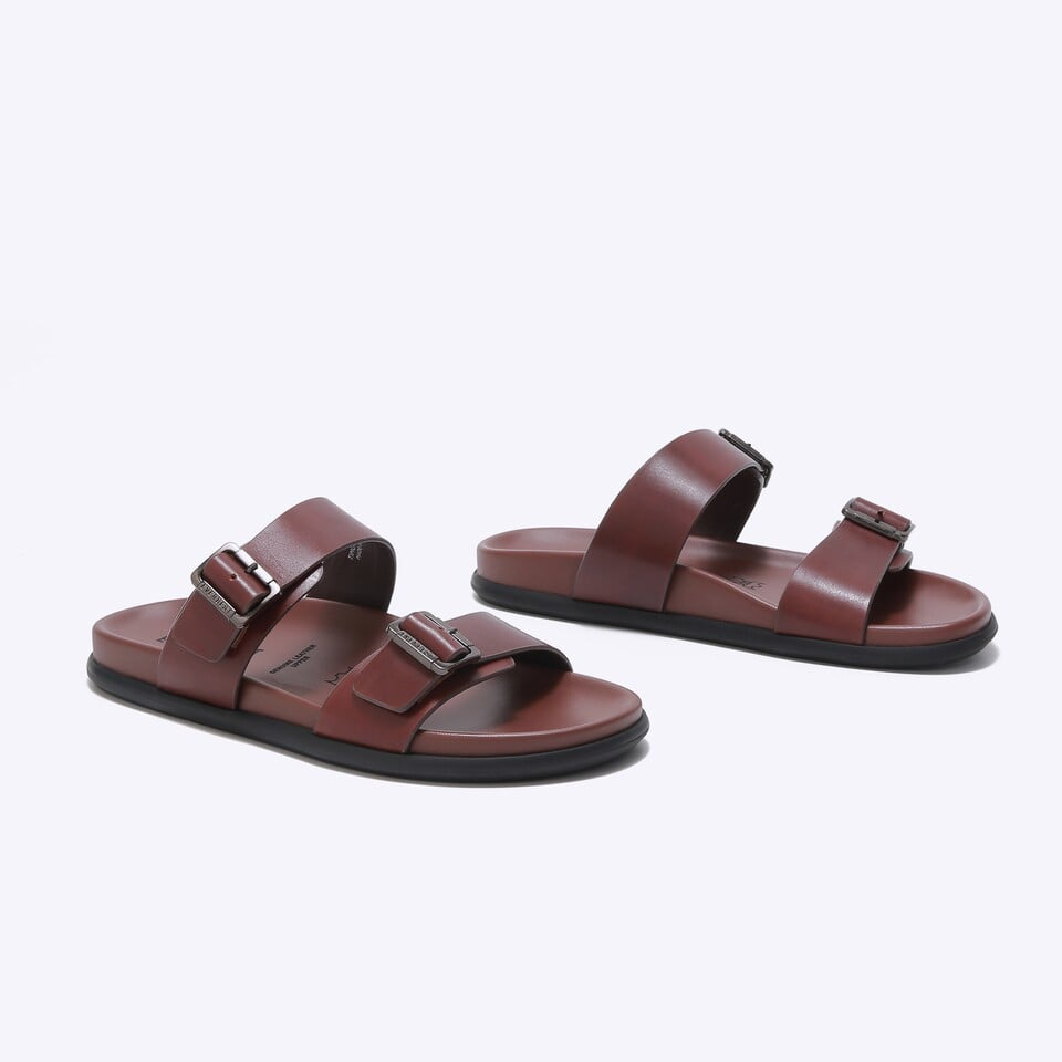 EM53 SANDAL SLIDE EVERBEST PRIA ORIGINAL CASUAL KULIT BRANDED COKLAT BROWN