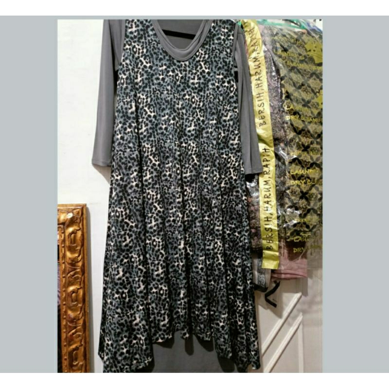 Baju Gamis Motif Leopard