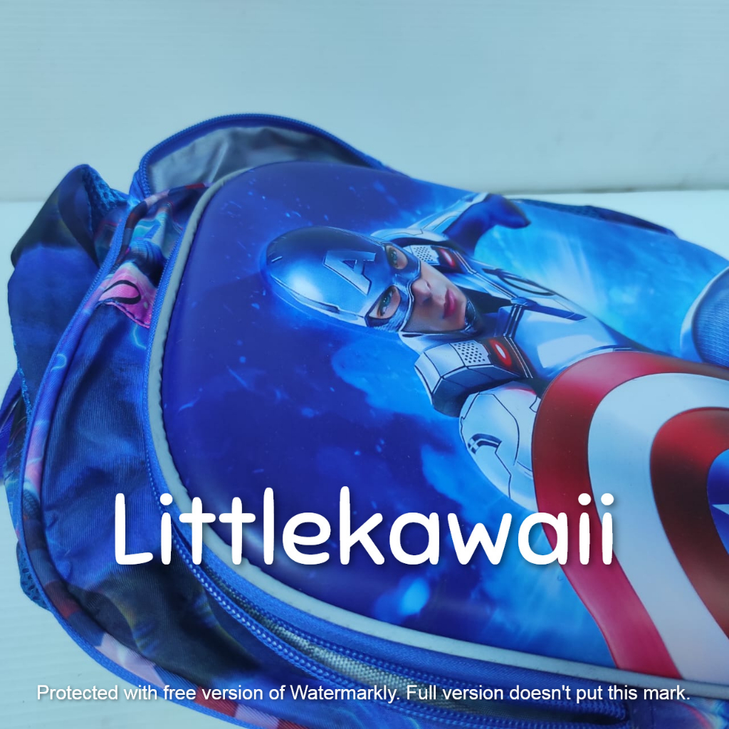 LK/Tas Ransel Sekolah Anak Perempuan Laki Laki Emboss Hardcase Frozen Captain America Astronot PAUD TK SD Import