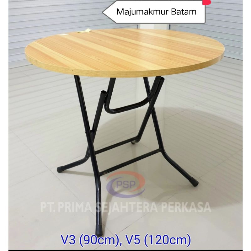 MEJA LIPAT BULAT / MEJA KAYU LIPAT