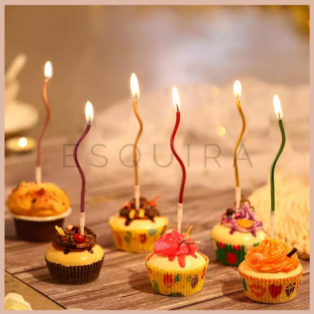 Lilin Macaron Spiral / Lilin Ulang Tahun Ulir / Lilin Ulir Rainbow / Lilin Ulir Metalic / A15,A16,A17