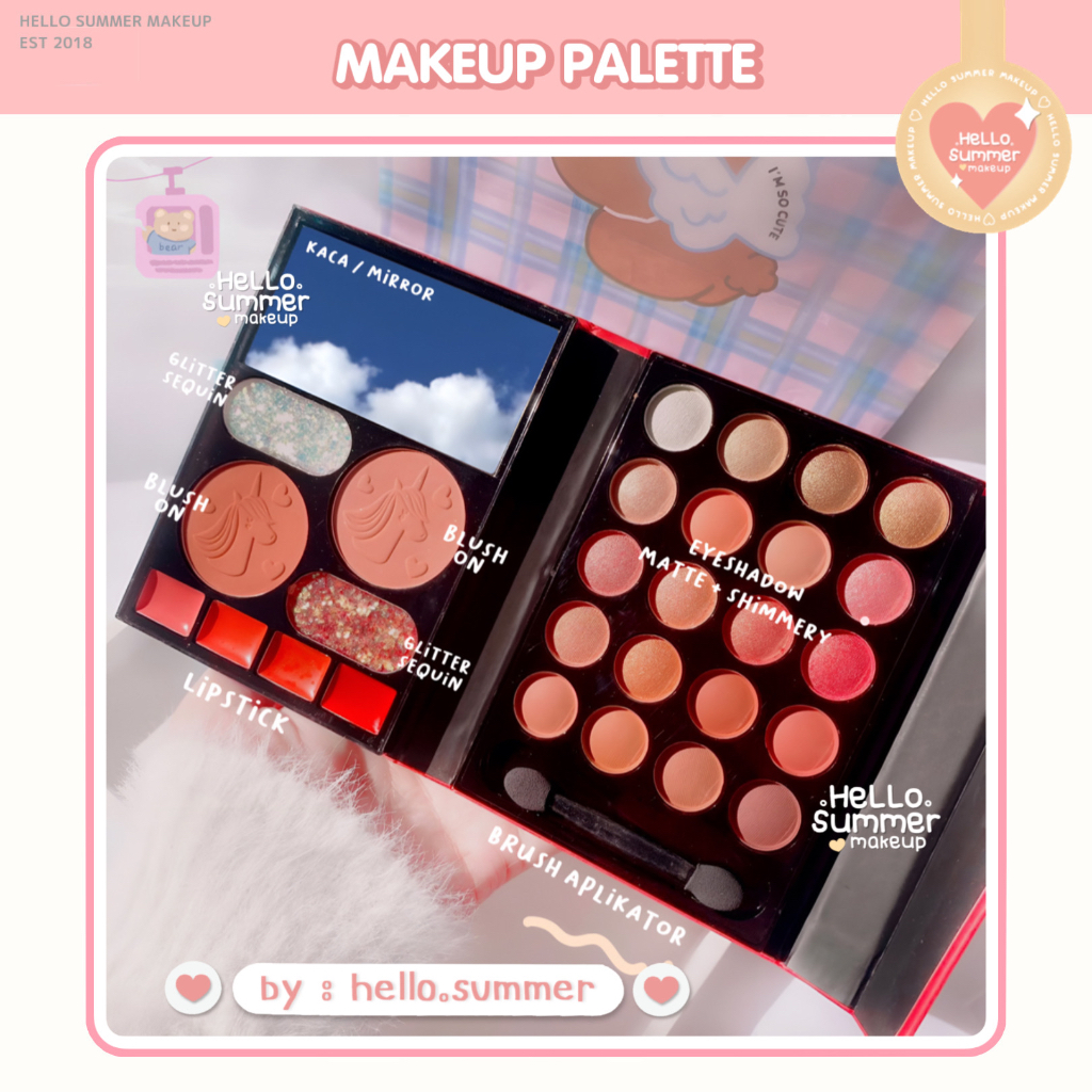 MILA COLOR Book Dairy Makeup Eyeshadow Blush Lipstick Palette