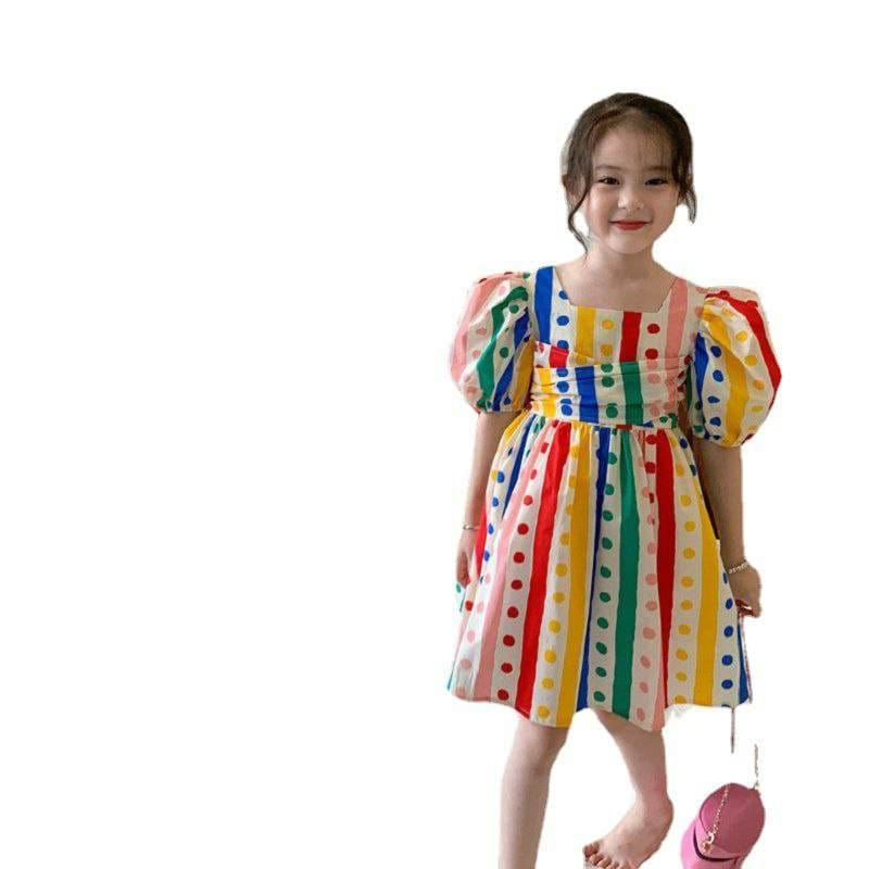 Dress Anak Perempuan Circus Polkadot Rainbow