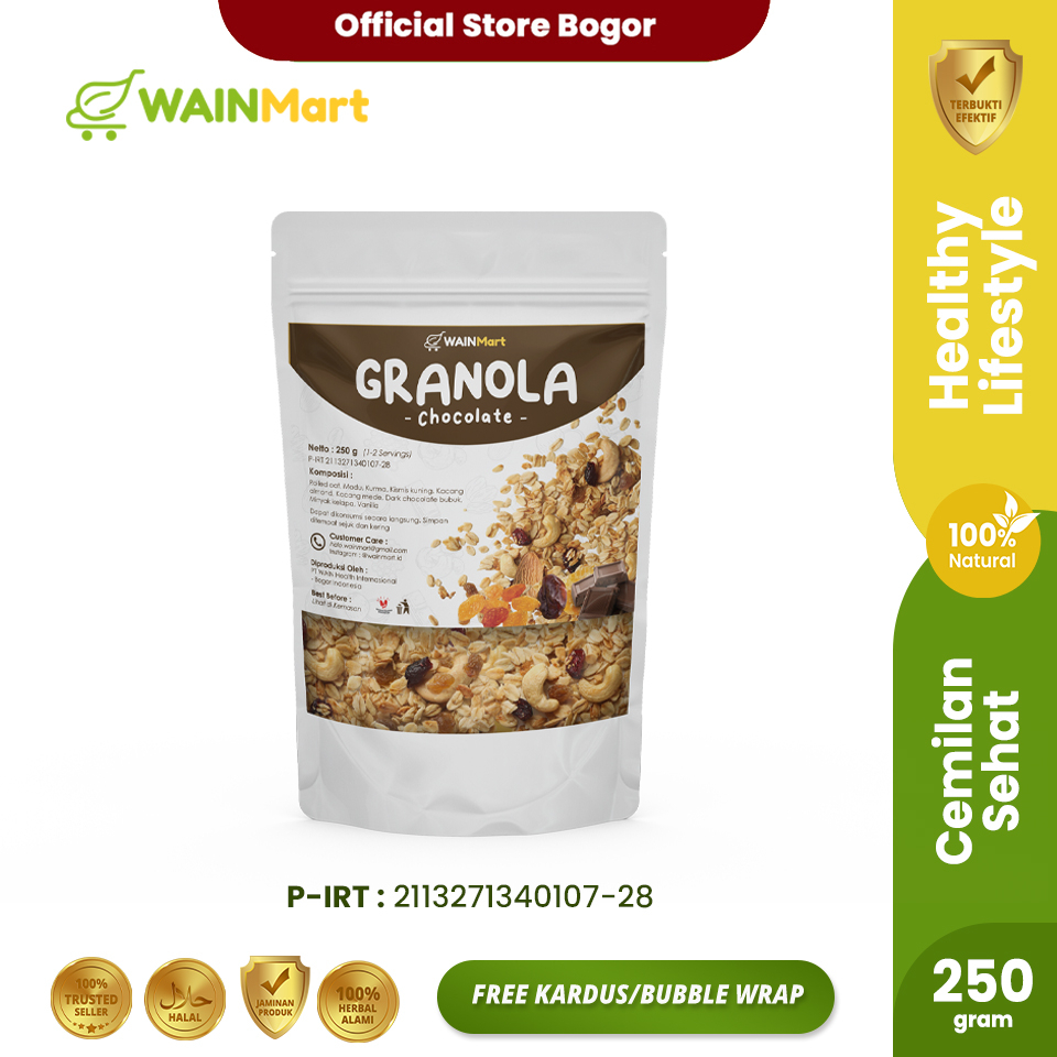 Wainmart Granola Snack Diet Sereal Sarapan Makanan Sehat High Quality Berbagai Varian Rasa Vanilla Coklat