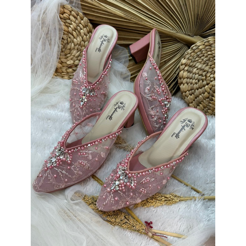 sepatu wedding alena dustypink 9cm platform