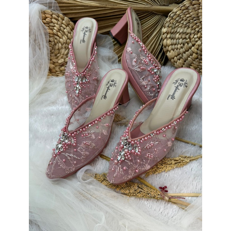 sepatu wedding alena dustypink 9cm platform