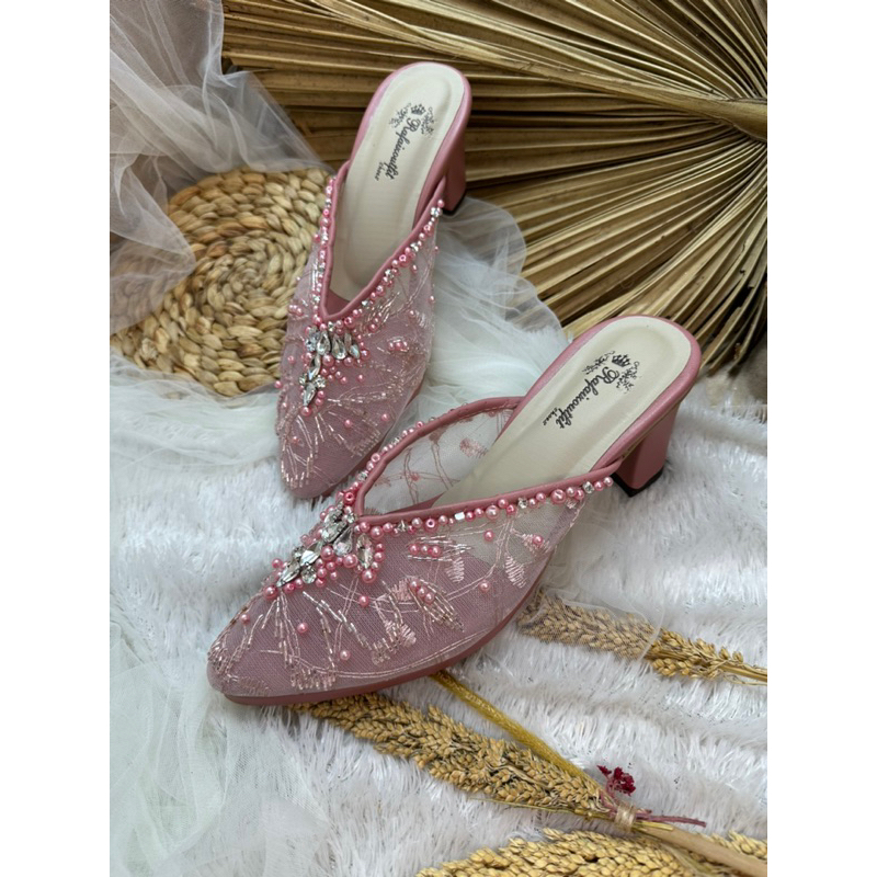 sepatu wedding alena dustypink 9cm platform