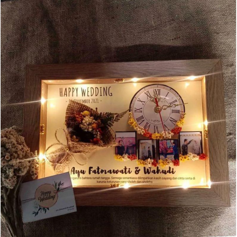 Hadiah Wedding/Anniversary/Mahar/Jam Dried Flowers