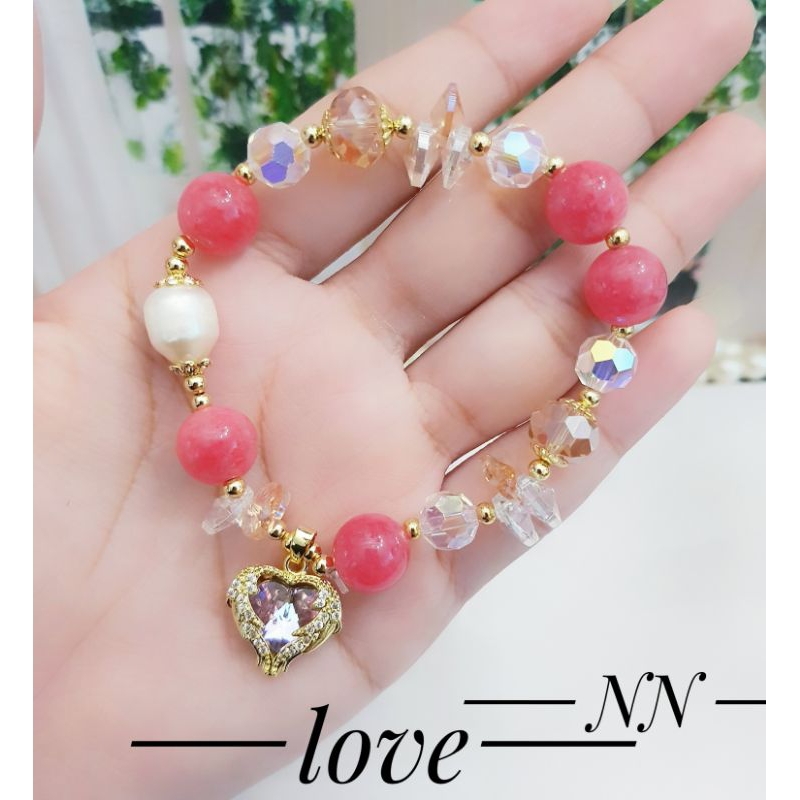 Gelang Kristal Batu Giok Liontin Love Hati 0304a6