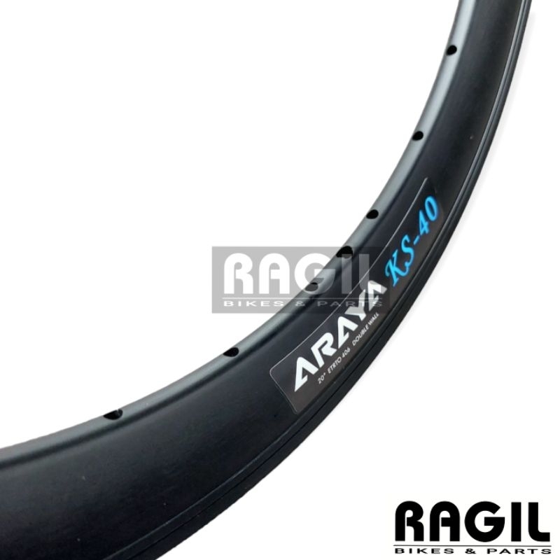 VELG SEPEDA 20 ARAYA KS40 RIM RIMS 20" MURNI 406 DOUBLE WALL 4CM 4 CM LUBANG 28 HOLE 28H ALLOY ALUMU