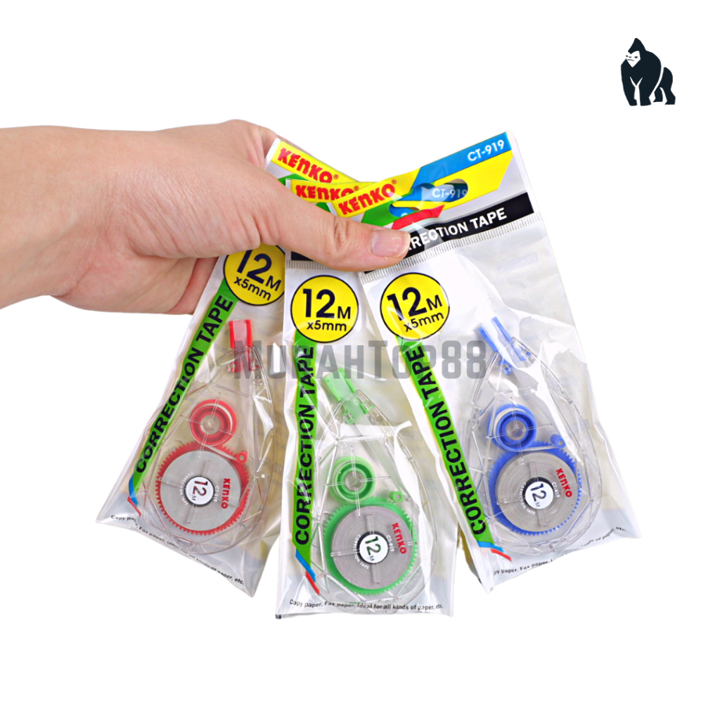 

Correction Tape Kenko CT-919 Kemasan Plastik / Tipex Kertas Roll Ecer / Pita Koreksi 12 Meter