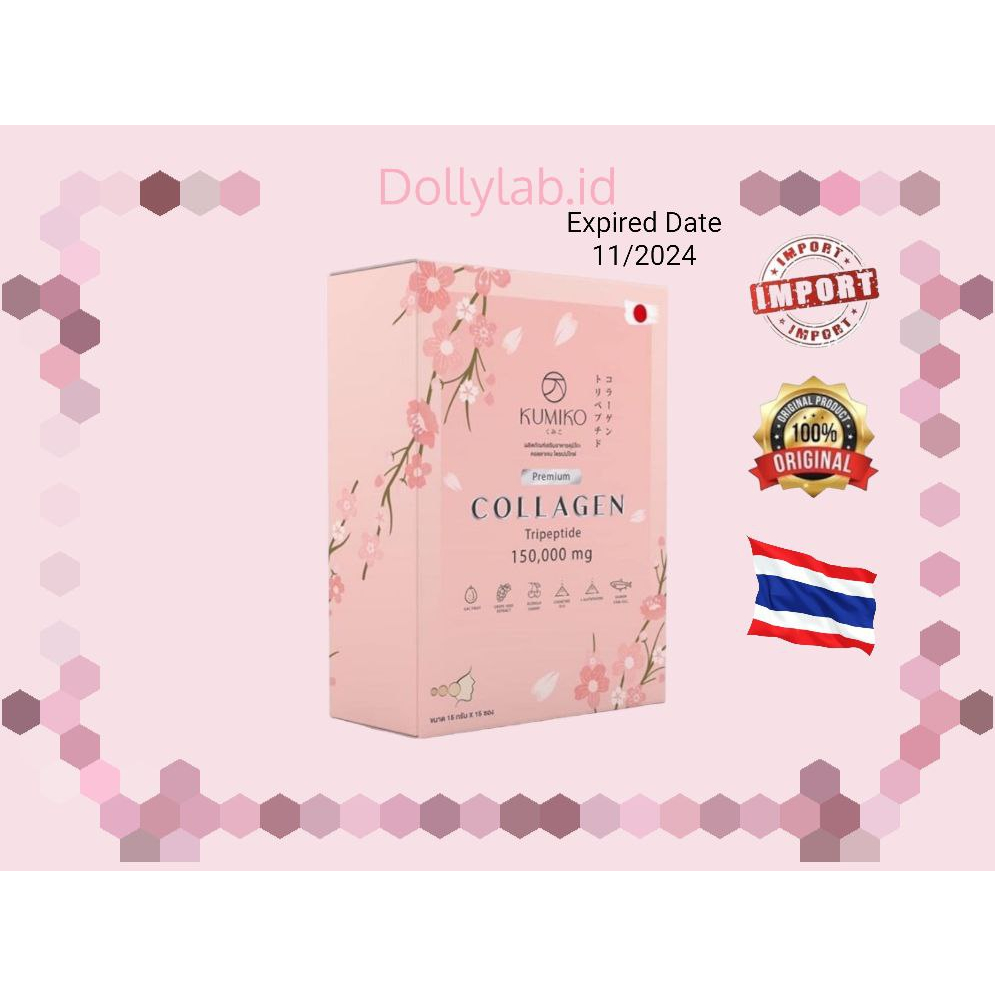 Kumiko Collagen ECERAN(PER PCS) Tripeptide 150.000mg Collagen Drink Minuman Collagen 100% ORIGINAL Thailand