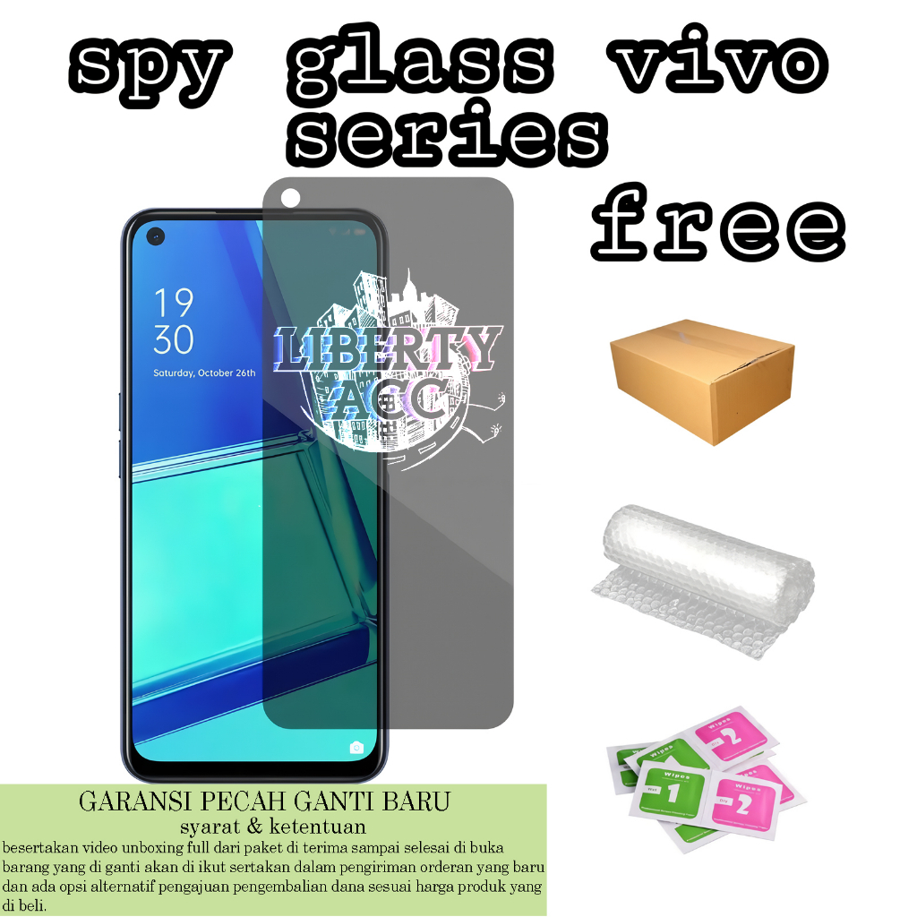 tempered glass anti spy full cover vivo v7+/v9/v9 pro/x21/v11/v11i/v11 pro/v15/s1/s1 pro/z1 pro/z5/v20/v20se/v21/v23e/t1 5G/t1 pro/v25 5G/v25e