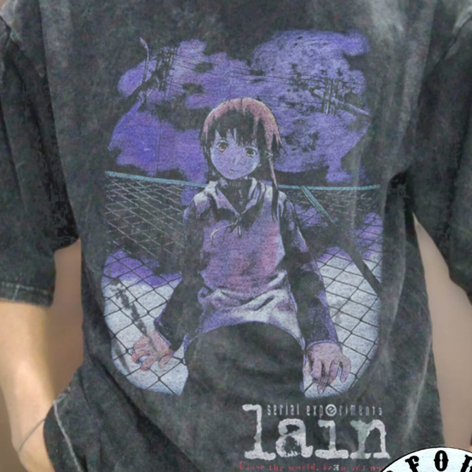 Kaos Anime Serial Experiments LAIN , Serial Experiments Lain Anime Vintage Wash, Kaos Anime Premium 