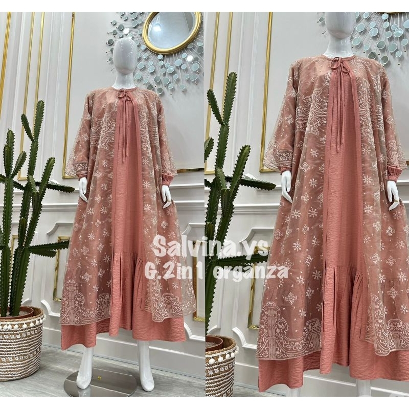 GAMIS ROMPI ORGANZA BY SALVINA.YS 2IN1 MOTIF